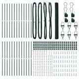 Fence with Posts Green 1.5 x 50 m PVC-coated steel 3352721