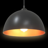 Pendant Lamps 2 pcs Height Adjustable E27 Black 30 cm Metal 4103451