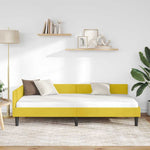 Corner Bed Frame Yellow 100 x 200 cm Velvet and Engineered wood 42016170