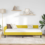 Corner Bed Frame Yellow 100 x 200 cm Velvet and Engineered wood 42016170