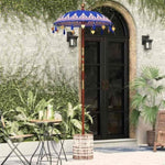 Parasol with Base Blue, Brown 250 cm Cotton, Wood 3356911