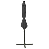 ZNTS Cantilever Garden Parasol with Pole and LED Lights Anthracite 300 cm 312338