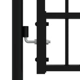 Fence Gate KAMPEN with Spear Top Black 394.5x100 cm Steel 151100