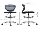 Drafting Chair, Swivel Office Draughtsman Chair, Mesh Standing Desk Chair with Adjustable Foot Ring, T3398P344664
