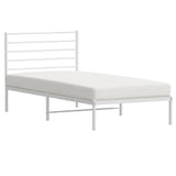 Metal Bed Frame without Mattress with Headboard White 75x190cm 352358