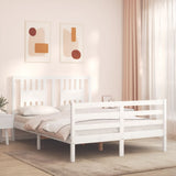 Bed Frame without Mattress White 140x190 cm Solid Wood 3194552