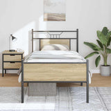 Bed Frame without Mattress Sonoma Oak 90x190 cm Single Engineered Wood 4106972