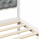 Bed Frame Light Grey 200 x 200 cm Solid Pine Wood 3394237
