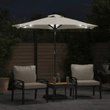 Garden Parasol with LEDs and Steel Pole White 225x225x212cm 4005066