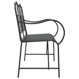 Garden Bench Black 104 x 54 x 93cm Steel 42008119