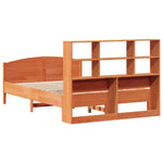 ZNTS Bookcase Bed without Mattress Wax Brown 135x190 cm Double Solid Wood Pine 3323115