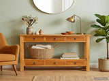 Console Table Natural 115 x 32 x 76 cm Solid Mahogany Wood 42009939