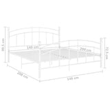 Bed Frame without Mattress White Metal 140x200 cm 324977