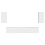 TV Cabinet Set 5 pcs High Gloss White Engineered Wood 3409073