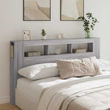 LED Headboard Grey Sonoma 180x18.5x103.5 cm Engineered Wood 837363