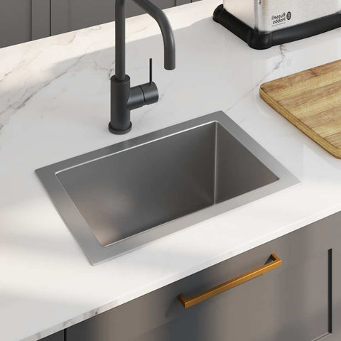 ZNTS Handmade Kitchen Sink Stainless Steel 145076