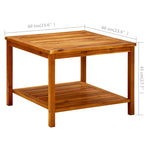 ZNTS Coffee Table 60x60x45 cm Solid Acacia Wood 316403