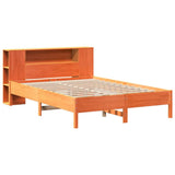Bookcase Bed without Mattress Wax Brown 160x200 cm Solid Wood Pine 3322827