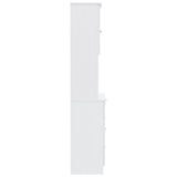 Highboard ALTA White 77x35x165 cm Solid Wood Pine 3187772