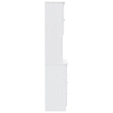 Highboard ALTA White 77x35x165 cm Solid Wood Pine 3187772
