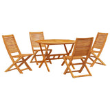 Garden Dining Set Folding 5 pcs Brown Solid Acacia Wood 3375706