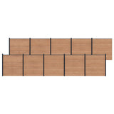 Fence Panel 10 pcs WPC and Aluminium Brown 3429384