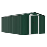 Garden Shed 257x392x181 cm Metal Green 143344