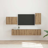 TV Wall Cabinet Set 4 pcs Artisan Oak Engineered Wood 3408942