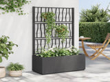 Garden Planter with Trellis Dark Grey 80x36x140 cm PP 368780