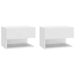 ZNTS Wall-mounted Bedside Cabinets 2 pcs White 810954