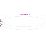 Round Table Top 50x2,5 cm Untreated Solid Wood Oak 342902