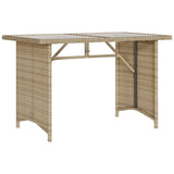 2 Piece Garden Dining Set with Cushions Beige Poly Rattan 366332