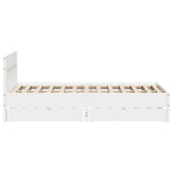 Bed Frame without Mattress White 150x200 cm King Size Solid Wood Pine 3301864