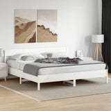 Bed Frame without Mattress White 200x200 cm Solid Wood Pine 3216201