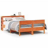 Bed Frame without Mattress Wax Brown 150x200 cm King Size Solid Wood Pine 3306185