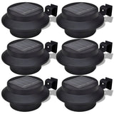 Outdoor Solar Lamp Set 6 pcs Fence Light Gutter Light Black 41180