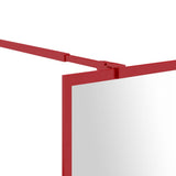 Walk-in Shower Wall with Clear ESG Glass Red 100x195 cm 154946