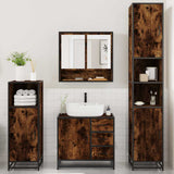 4 Piece Bathroom Furniture Set Smoked Oak Engineered Wood 3301227
