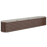 Garden Raised Bed Galvanised Steel 224x40x36 cm Brown 318875