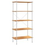 ZNTS 5-Tier Shelving Unit White and Oak 80x40x163 cm 336350