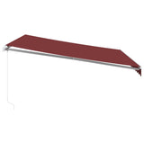 Manual Retractable Awning with LED Burgundy 400x350 cm 3214983