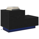 Bedside Cabinet Black Oak 70 x 36 x 40.5 cm Engineered Wood 863065