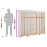 Wardrobe White 200x40x170 cm Fabric 248200