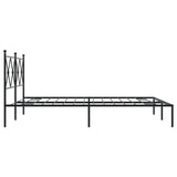 Metal Bed Frame without Mattress with Headboard Black 150x200cm 376504