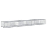 Gabion Basket with Cover 500x100x50 cm Galvanised Iron 3295182