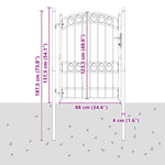 Fence Gate with Lock Grey 170 x 100 cm Powder-coated steel 42008975