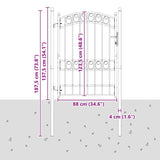 Fence Gate with Lock Grey 170 x 100 cm Powder-coated steel 42008975