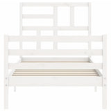 Bed Frame without Mattress White Small Single Solid Wood 3194857