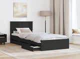 Bed Frame with Drawer Black 75 x 190 cm Engineer Wood 3410757