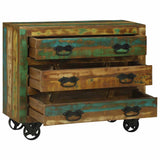 Sideboard with Drawer Brown 80 x 30 x 65 cm Solid Reclaim Wood 358878
